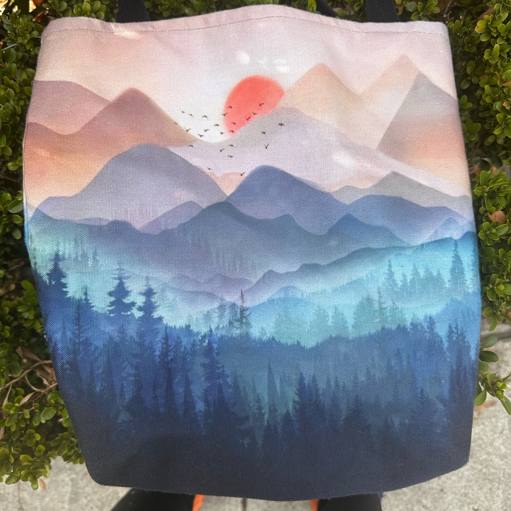 Sunset Mountain Landscape Tote Bag by Society 6